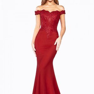 Off Shoulder Mermaid Shape Prom Dress CDCF158